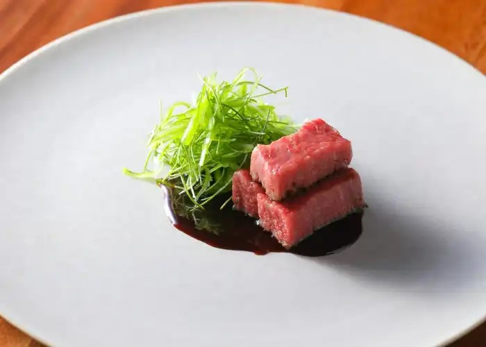 A considered serving at Kushin Garando, a Michelin star restaurant in Osaka.